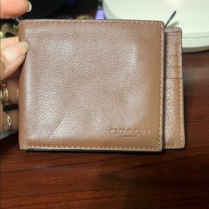 Coach Tan Leather Card Holder 3 in one sport leather
